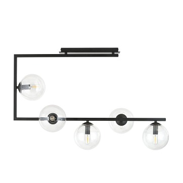 Lampa sufitowa SOMA 5 BL TRANSPARENT nowoczesna, czarna