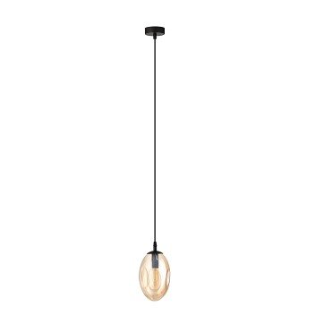 Lampa wisząca ASTRAL 1 BL MIODOWY klosz czarny/bursztyn