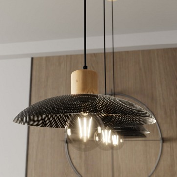 Lampa wisząca KOBE 3 BLACK unikatowy, japandi, skandynawski