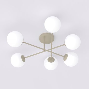 Lampa sufitowa ROMA 6 MOKKA nowoczesna, klosz, beżowa, biała