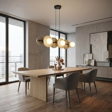 Lampa wisząca MODEL 6 BL MOKKA loft, beżowa, metal