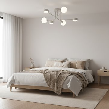 Lampa sufitowa HOLON 6 GRAY plafon, szara, metal