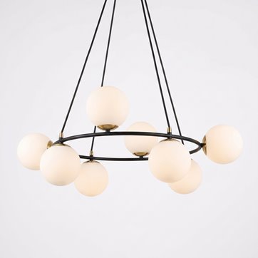 Lampa wisząca AZURA 8 BL OPAL wyjątkowa, nowoczesna, klosze