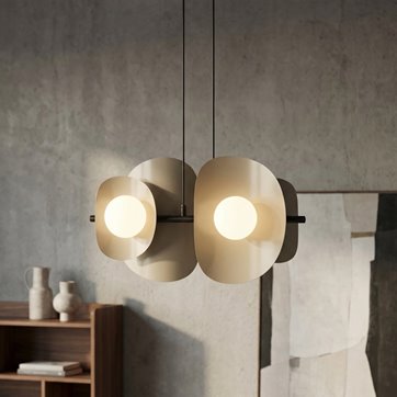 Lampa wisząca ELEMENTI 4 BL MOKKA loft, beżowa, metal