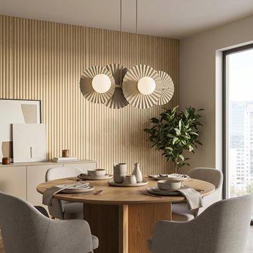 Lampa wisząca UMBRA 4 MOKKA OPAL loft, beżowa, metal, fala