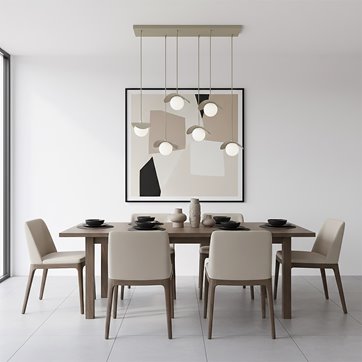 Lampa wisząca RITUAL 6 MOKKA nowoczesna, beżowa, metal