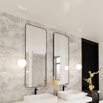 Lampa wisząca GLAM 1 WH/OPAL glamour biała/złota
