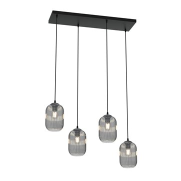 Lampa wisząca VERDI 4 BL GRAFIT klosz, grafit, czarna