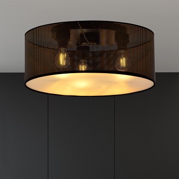 Lampa sufitowa ASTON 3 BLACK/GOLD abażur, czarno/złoty