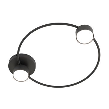 Lampa sufitowa LUCIO 2 BL BLACK plafon, czarna, metal, loft