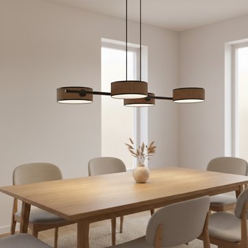 Lampa wisząca DRUMZ 4 BROWN nowoczesna, brązowa, abażury