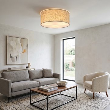 Lampa sufitowa ASTON 3 CORK wyjątkowa, duży abażur, korek