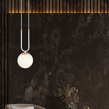 Lampa wisząca GLAM 1 WH/OPAL glamour biała/złota