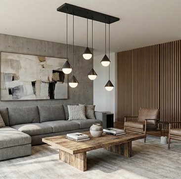 Lampa wisząca GIRO 6 BLACK nowoczesna, czarna, metal