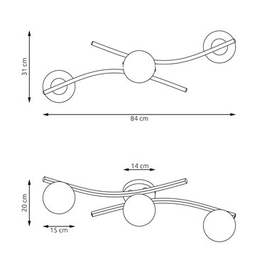Lampa sufitowa OPUS 3 WH OPAL, plafon, klosz, biały