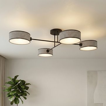 Lampa sufitowa MAGA 4 GRAY plafon, szara, abażur