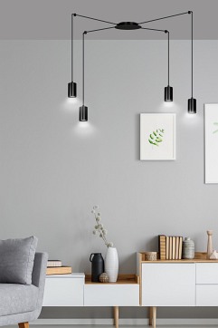 Lampa wisząca TRAKER 4 BL/BLACK nowoczesna, pająk, czarna