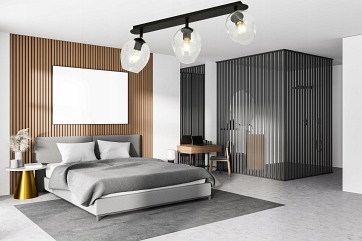 Lampa sufitowa FLOW 3 BL TRANSPARENT loft klosz czarna
