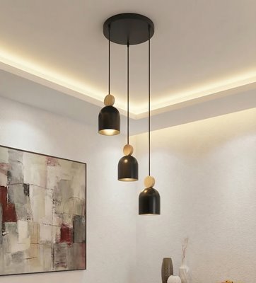 Lampa wisząca MESI 3PREM BLACK nowoczesna, czarna, metal