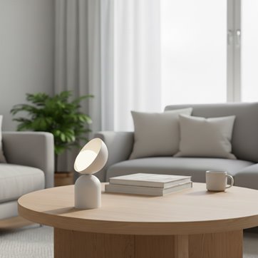 Lampka nocna BOTO LN1 MOKKA metal, beżowa, nowoczesna