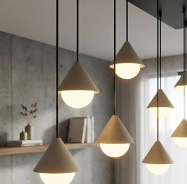 Lampa wisząca GIRO 9 BL MOKKA nowoczesna, beżowa, metal