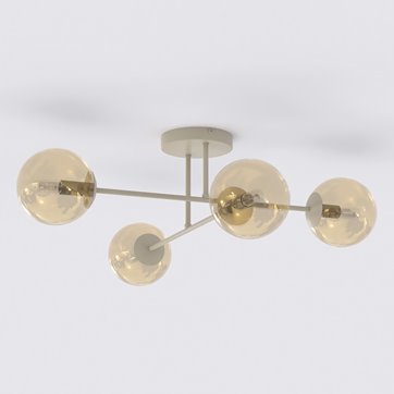 Lampa sufitowa ROMA 4 MOKKA AMBER nowoczesna, klosz, beżowa