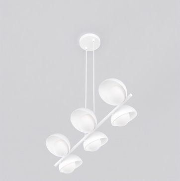 Lampa wisząca BOOM 6 WHITE nowoczesna, biała, metal
