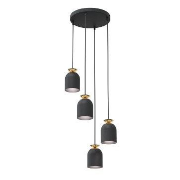 Lampa wisząca TARGET 4 PREM WH, loft, biała, złoty