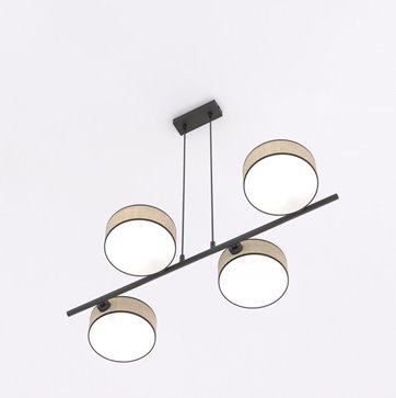 Lampa wisząca DRUMZ 4 RATTAN nowoczesna, brązowa, abażury