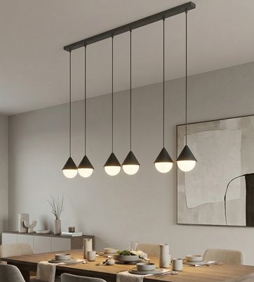 Lampa wisząca GIRO 6 PREM BLACK nowoczesna, czarna, metal