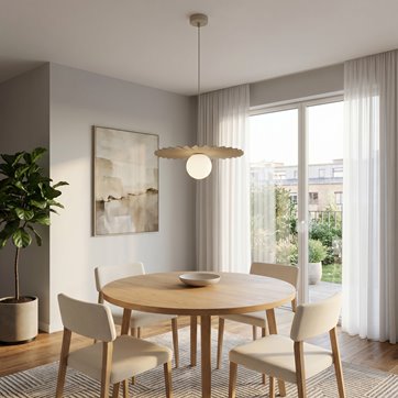 Lampa wisząca UMBRA 1 MOKKA nowoczesna, beżowa, metal, fala