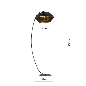 Lampa podłogowa MALIA LP BLACK/GOLD abażur czarna/złota