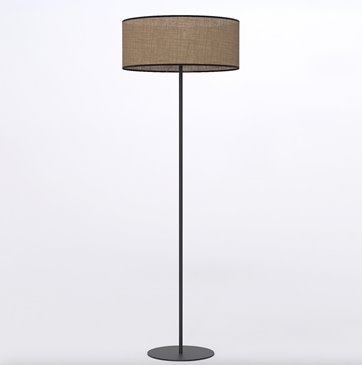 Lampa podłogowa ECO LP1 BROWN klasyczna, brązowa, abażur