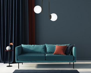 Lampa sufitowa KALF 2 BLACK klasyczna, klosz, czarno/biała