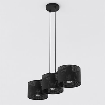 Lampa wisząca LUX 3 BLACK abażur, czarny