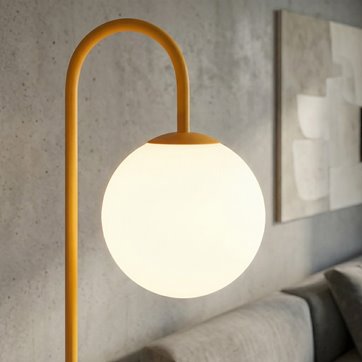 Lampa podłogowa FLOR LP1 BL ORANGE nowoczesna, pomarańczowa