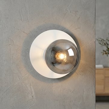 Kinkiet OSLO K1 WHITE/GRAFIT klosz kula biały/grafit