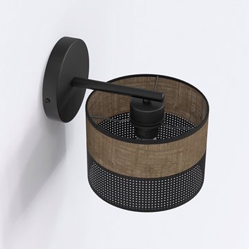 Kinkiet KARBON K1 BL BROWN klasyczny, abażur, brązowy