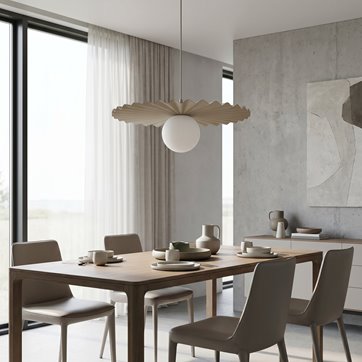 Lampa wisząca UMBRA 1 MOKKA nowoczesna, beżowa, metal, fala