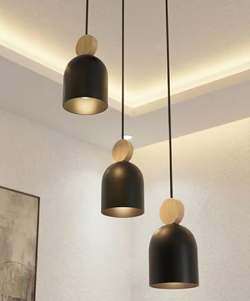 Lampa wisząca MESI 3PREM BLACK nowoczesna, czarna, metal