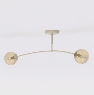 Lampa sufitowa PREGOS 2 MOKKA AMBER klasyczna, klosz, beżowa