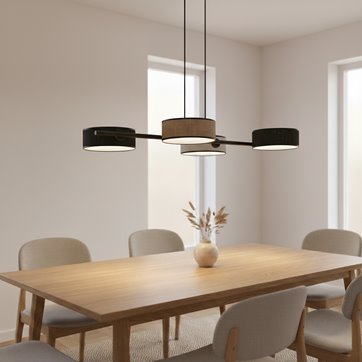 Lampa wisząca DRUMZ 4 MIX1 nowoczesna, czarna, abażury