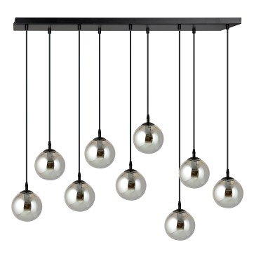 Lampa wisząca COSMO 9 BL GRAFIT loft, klosze grafit, czarna