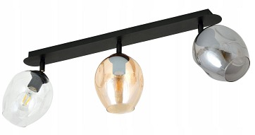 Lampa sufitowa FLOW 3 BL MIX loft klosz czarna kolor mix