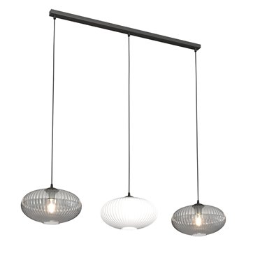 Lampa wisząca COCO 3 BL MIX, duży klosz, biały grafit czarna