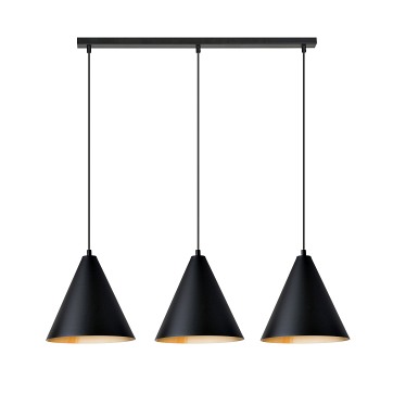 Lampa wisząca REBEL 3 BLACK/GOLD industrialny, metal