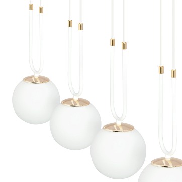 Lampa wisząca GLAM 4 WH/OPAL glamour biała/złota
