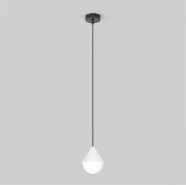 Lampa wisząca GIRO 1 BL WHITE nowoczesna, czarna biała metal