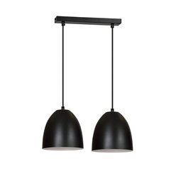Lampa wisząca LENOX 2 BLACK/WHITE loft, metal, czarno/biała