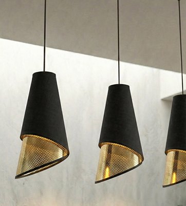 Lampa wisząca MODA 3 BL GOLD LOFT nowoczesna, abażur